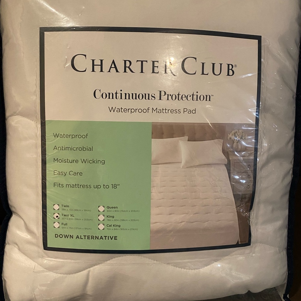 Charter Club Waterproof Mattress Pad - Cream